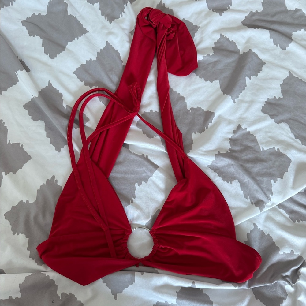 PrettyLittleThing Red Top with Ring Detail